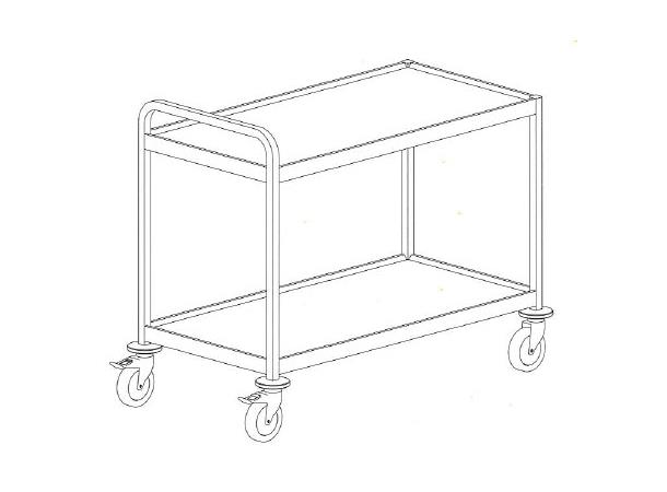 Trillebord 2-plans 1100x550mm Kraftig utførelse i rustfritt stål